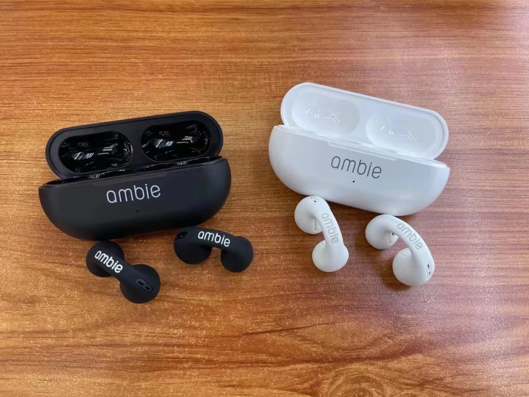 Ambie Wireless Ear Clip Bone Conduction Headphones 2023 Upgrade Open Ear Earbuds Wireless 5.2 Bluetooth Earphones for Running, Sports, Cycling, Driving
