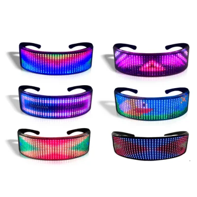 アプリ制御 Bluetooth LED メガネ ユニセックス 光沢のあるパーティー メガネ
